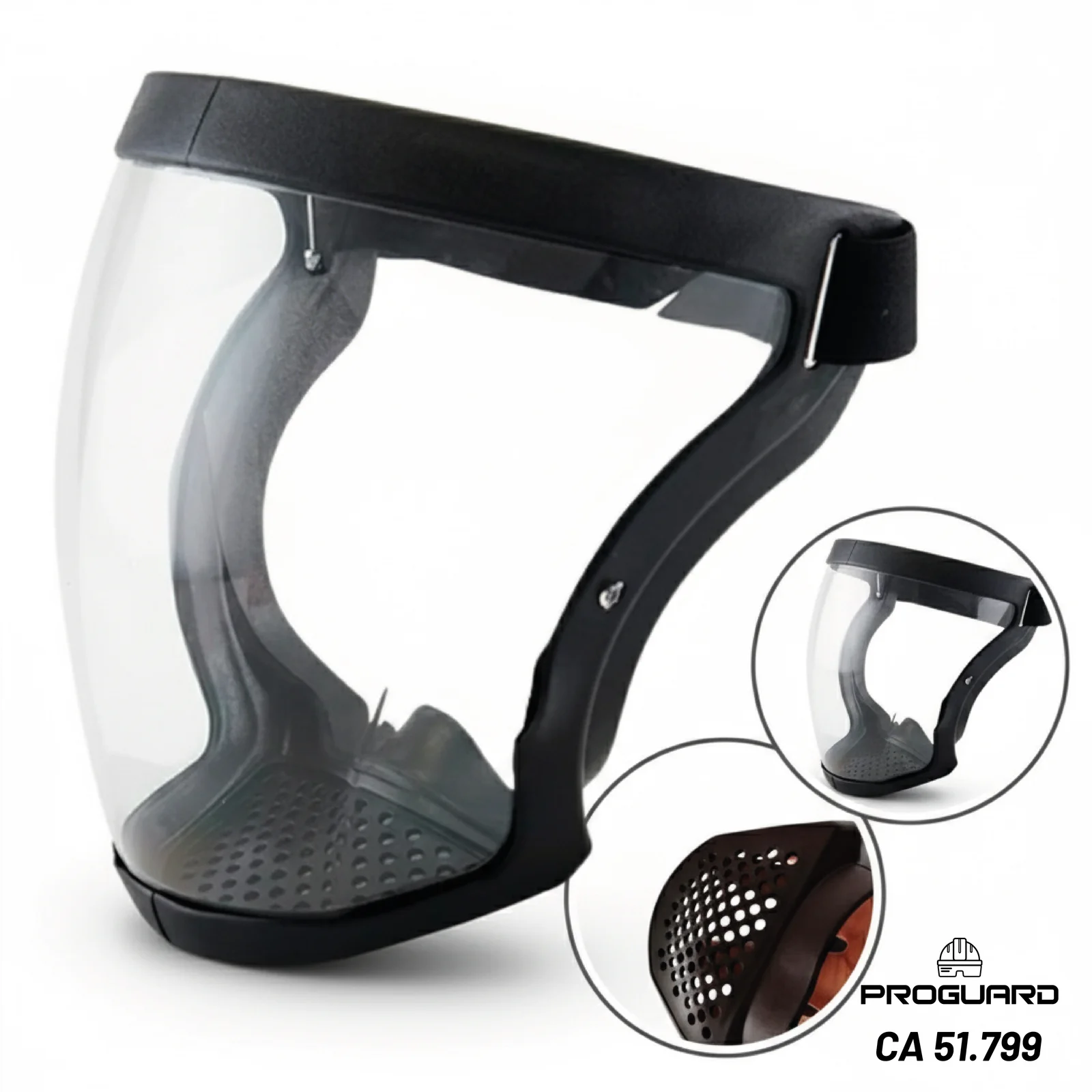 PROGUARD - Face Shield Anatômico WOLF - Vista Lateral
